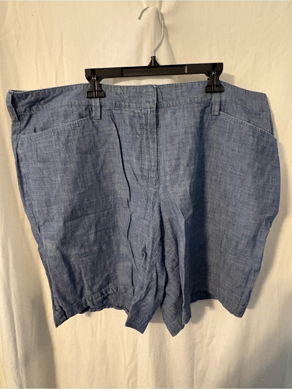 Lands' End Blue Linen-Blend Women's Shorts